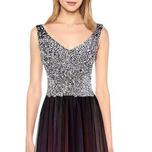 Multicolour A line prom dress